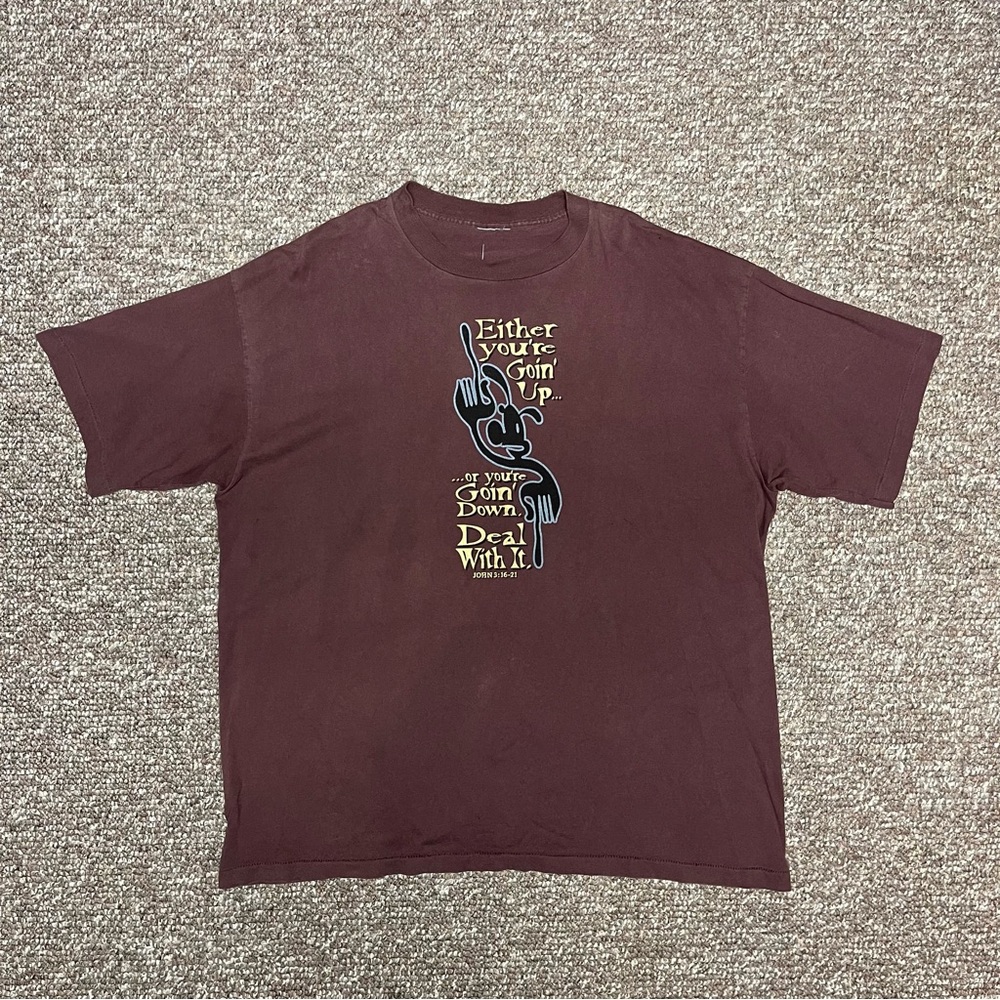 Vintage 1990s Jesus Christian John 3:16 "Deal With It” Single Stitch Worship Tee